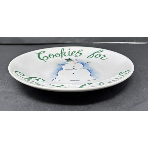 PIER 1 COOKIES COCOA FOR SANTA CLAUS Mug & Plate Set Smiling Snowman Christmas - Picture 6 of 15